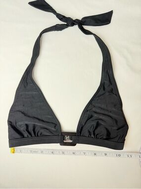 Black Tie-Halter Bikini Top